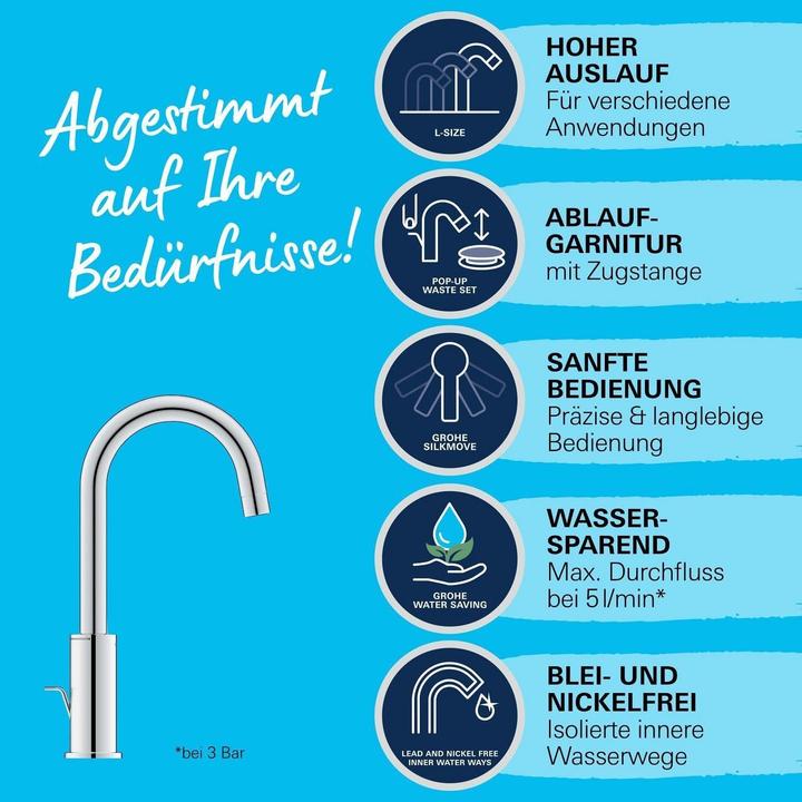 Produktbild Grohe Lavaboarmatur Start L-Size, 1/2, Chrom