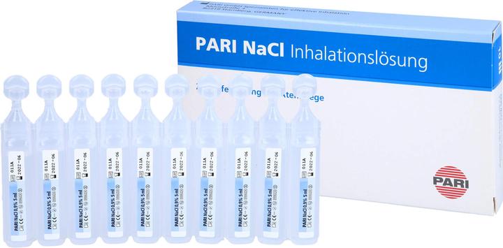 Actual product image PARI NaCl Inhalation solution for humidification of the respiratory tract, 10 pcs. Ampoules