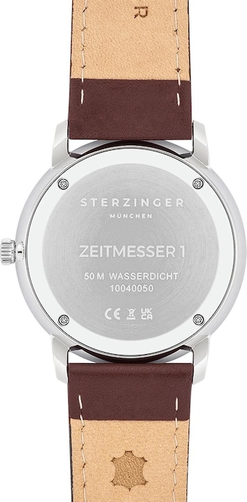 Immagine prodotto Sterzinger Orologio al quarzo da uomo in vera pelle marrone - 30476 (Orologio da polso analogico, 38 mm)