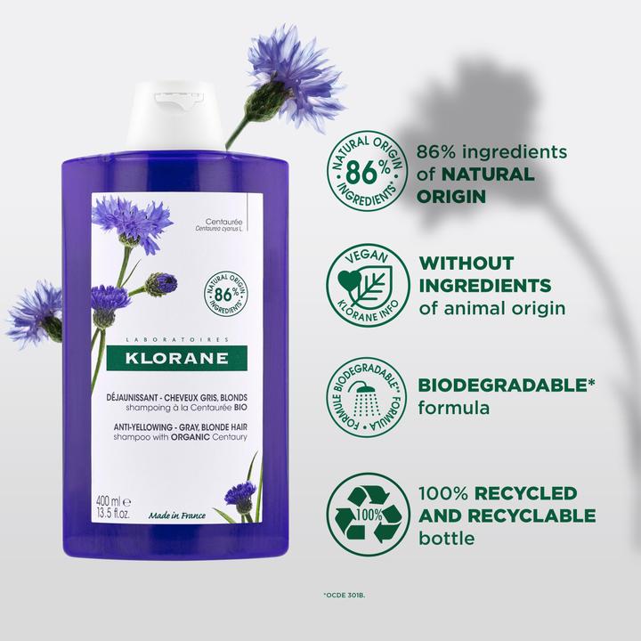 Produktbild Klorane Anti-Gelbstich Shampoo mit BIO-Kornblume (200 ml, Flüssiges Shampoo)
