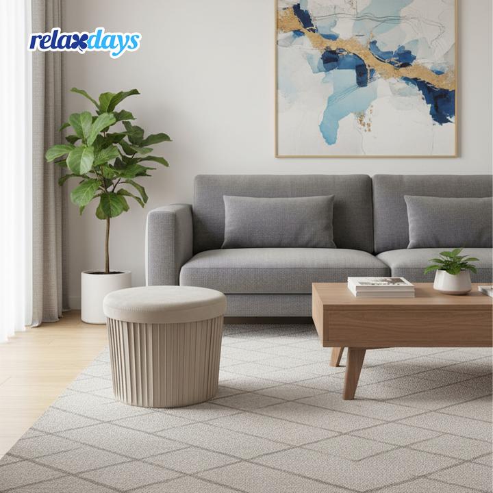 Actual product image Relaxdays Hocker aus Samt mit Stauraum