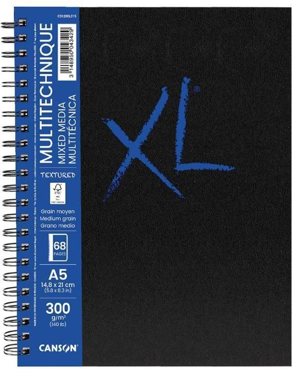 Actual product image Canson Sketchbook XL BOOK MIXED MEDIA Textured, DIN A4 34 sheets, 210 x 297 mm, portrait format, 300 g/q (A4, Plain)