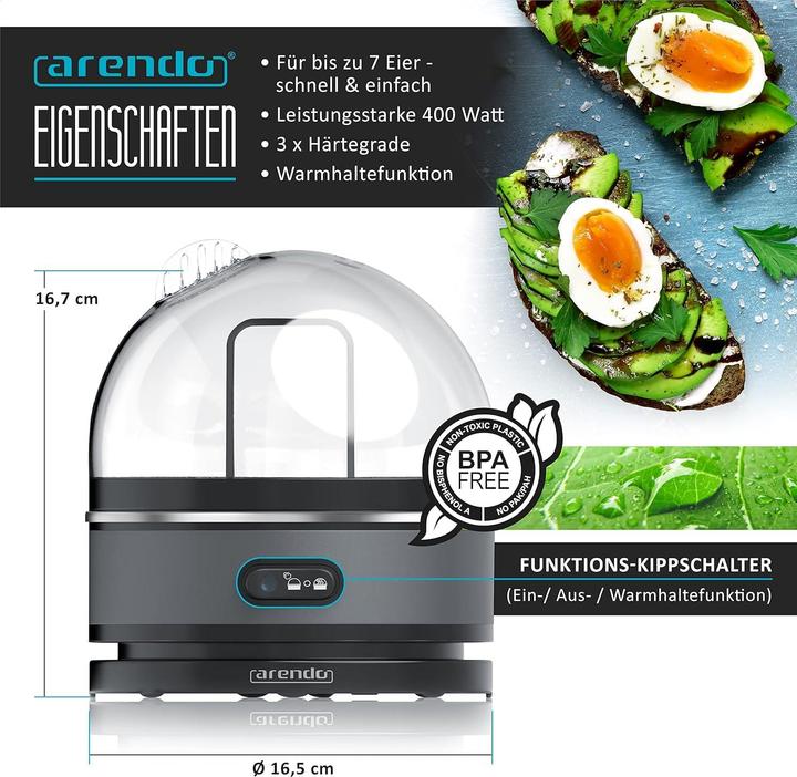 Produktbild Arendo Eierkocher Sevencook mit Warmhaltefunktion