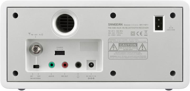 Produktbild Sangean WR-11BT+ LE pÃƒÂ¶ytÃƒÂ¤radio, valkoinen (AM, FM, Bluetooth)