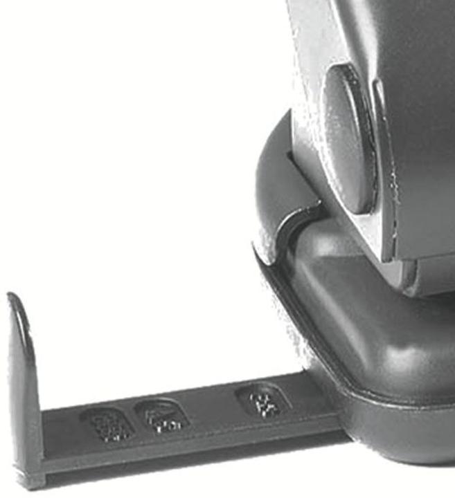 Produktbild Rexel Vierfachlocher V412, Stanzleistung: 12 Blatt, schwarz aus Metall, mit 80 mm Lochung, mit Anschlagsch