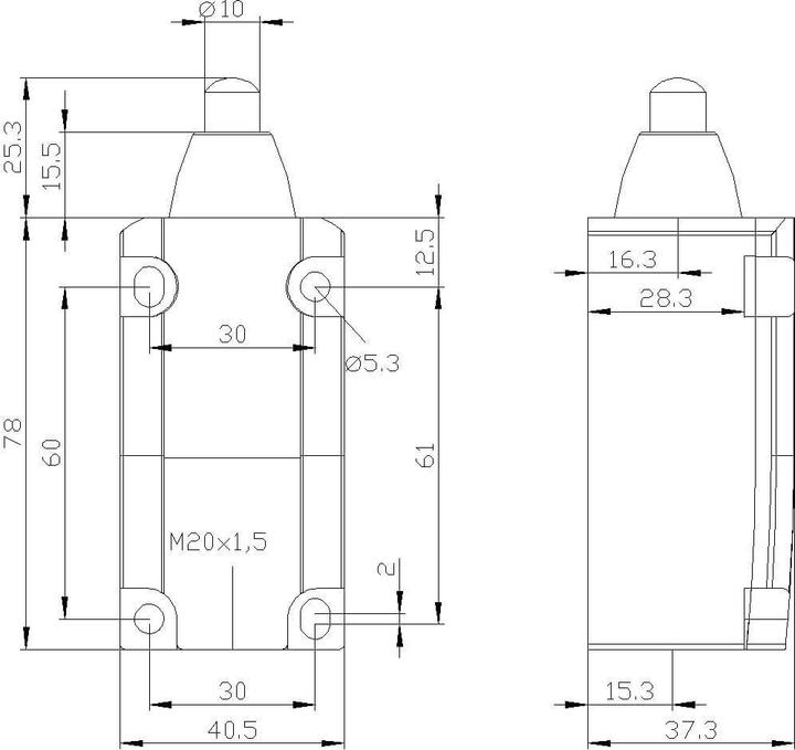 Produktbild Siemens Positionsschalter 40mm Kuppenstössel