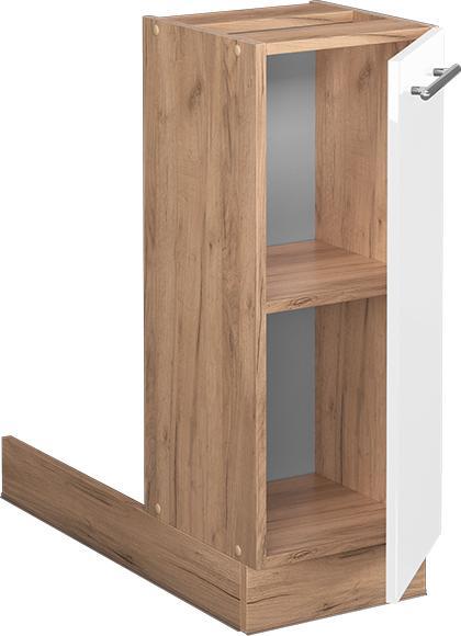 Gold power oak, White, White High Gloss