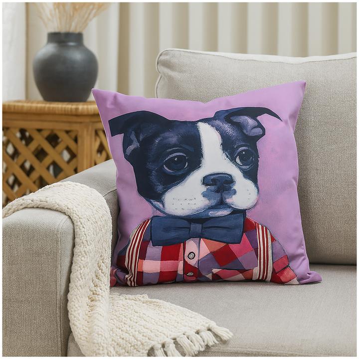 Produktbild Formano Dekokissen 45x45 Hund mit Fliege (45 x 45 cm)