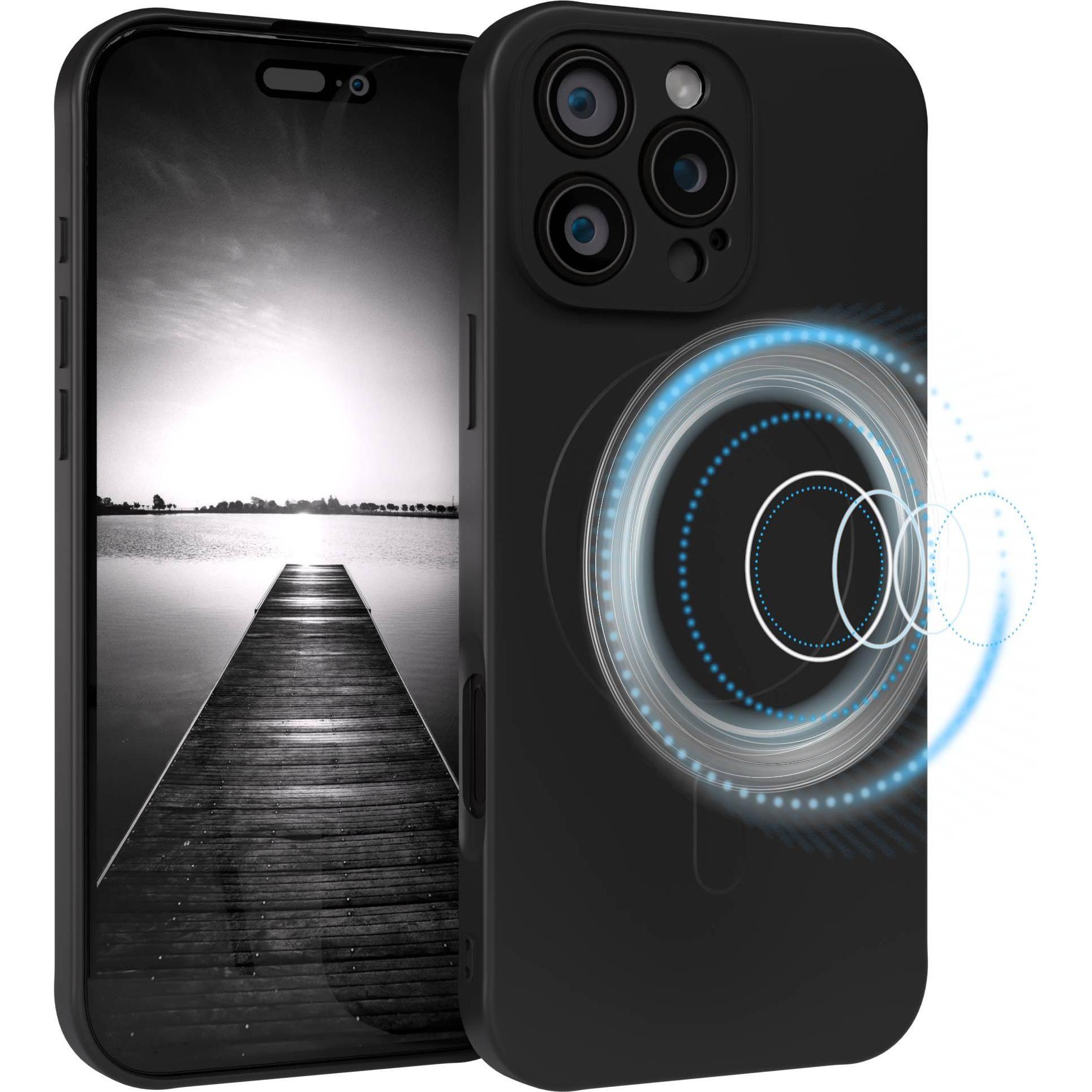 EAZY CASE iPhone 16 Pro Max TPU MagSafe Hülle (Apple iPhone 16 Pro Max), Smartphone Hülle, Schwarz