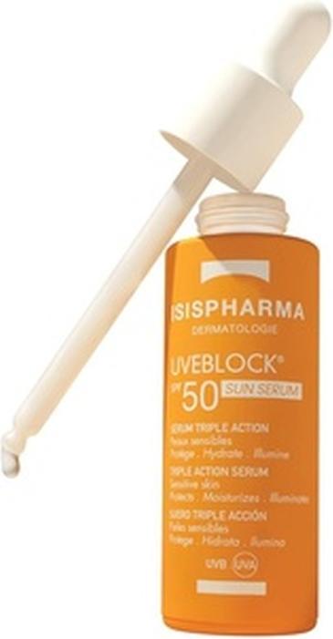 Actual product image Isispharma UVEBLOCK Sun Serum SPF50+ (28ml) (Sun cream face, SPF 50+, 28 ml)