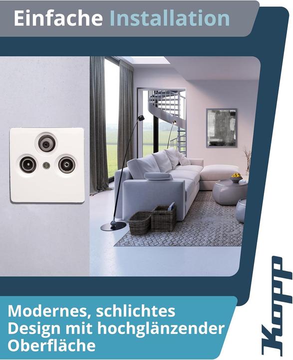 Actual product image Kopp Insert TV, radio, SAT socket Paris White 921402082