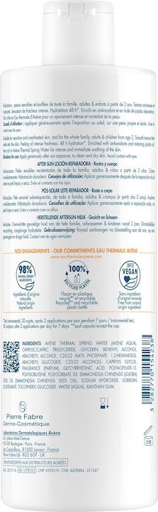 Image du produit Avène Après-soleil lait réparateur (Lotion, 400 ml)