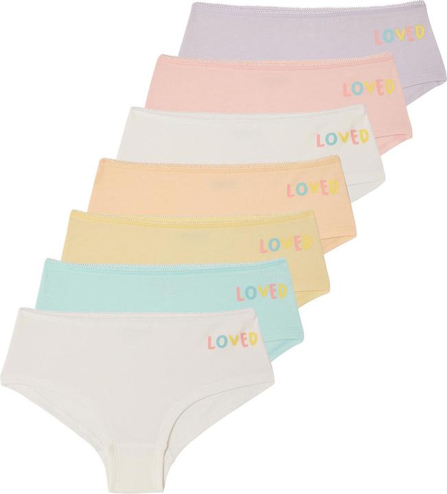 Immagine prodotto Vertbaudet 7er-Pack Mädchen Shortys LOVED, Bio-Baumwolle BASIC (92, 98, Confezione da 7)
