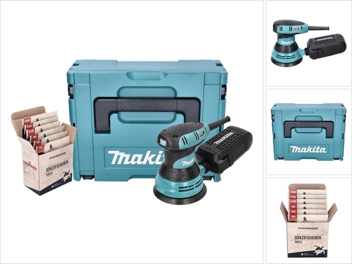 Produktbild Makita BO 5031 J Exzenterschleifer Schleifmaschine 300 Watt 125 mm + Toolbrothers TURTLE Schleifset (Exzenterschleifer, 300 W)