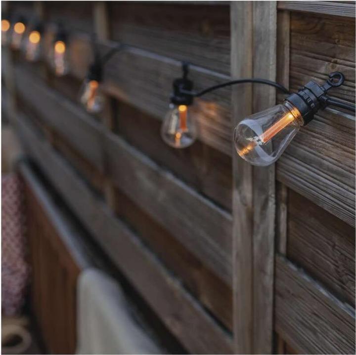 Produktbild Emos LED-Kette mit Solarpanel – 10x Partylichter, 5 m, Aussen und Innen, Vintage (4.50 m)