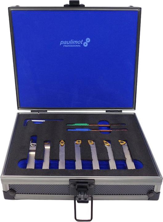 Actual product image Paulimot Turning tool set with inserts, nickel-plated, 6 mm, 7-piece