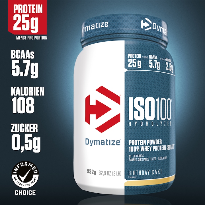 Image du produit Dymatize ISO 100 Hydrolysé (Birthday Cake, 1 pcs, 932 g)
