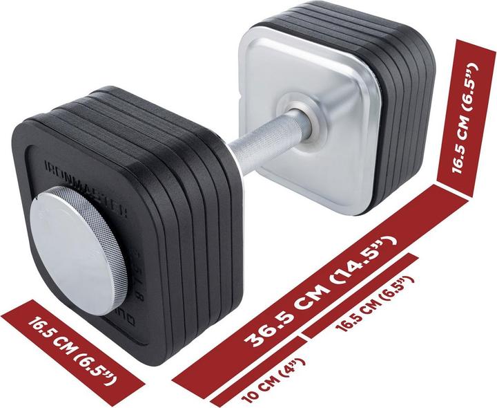 Actual product image Ironmaster Quick-Lock Dumbbell Handle Set Adjustable 68 kg