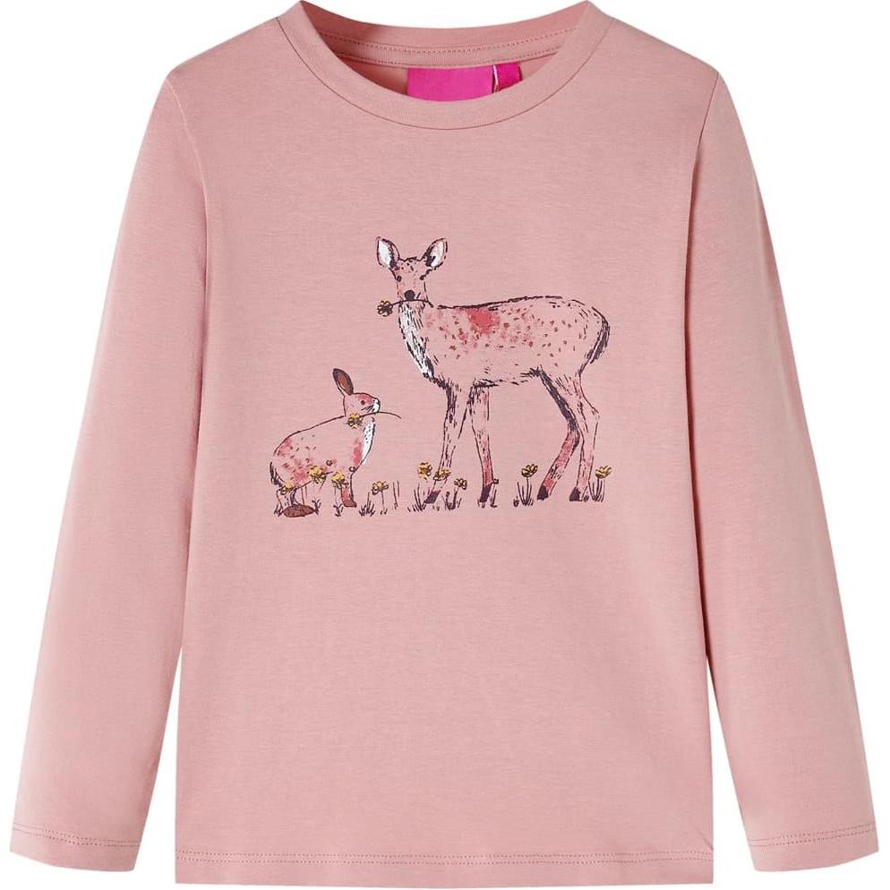 VidaXL, Unisex, Shirt, Kinder-Langarmshirt Rosa 128,Material: 95 % Baumwolle. 5, Rosa, (128)