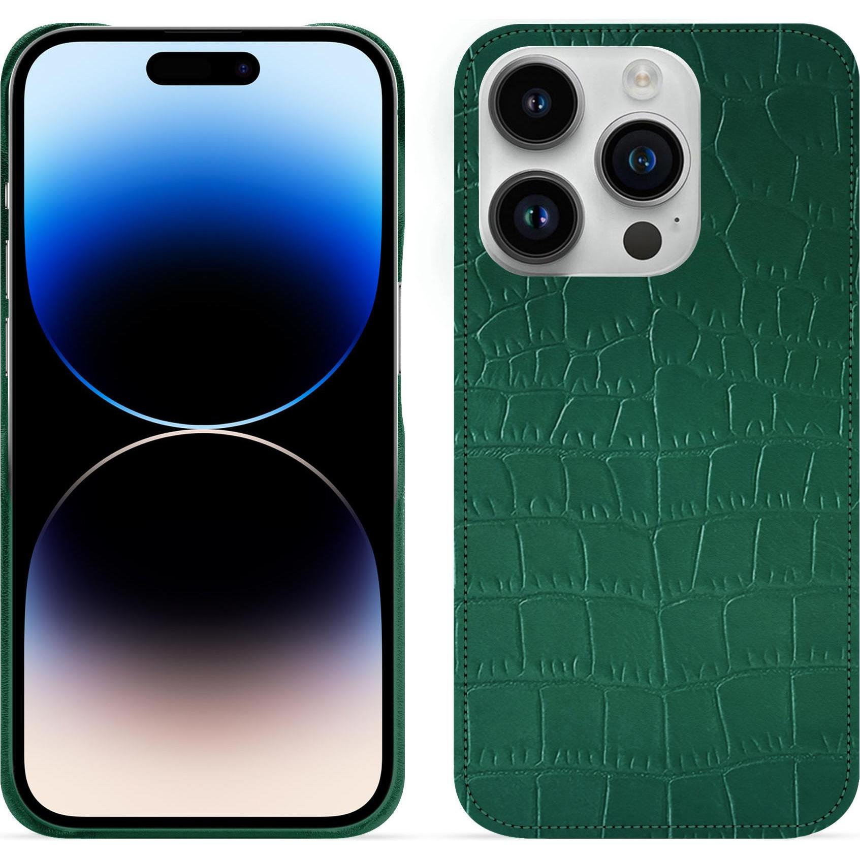 Noreve Lederschutzhülle (Apple iPhone 15 Pro), Smartphone Hülle, Grün