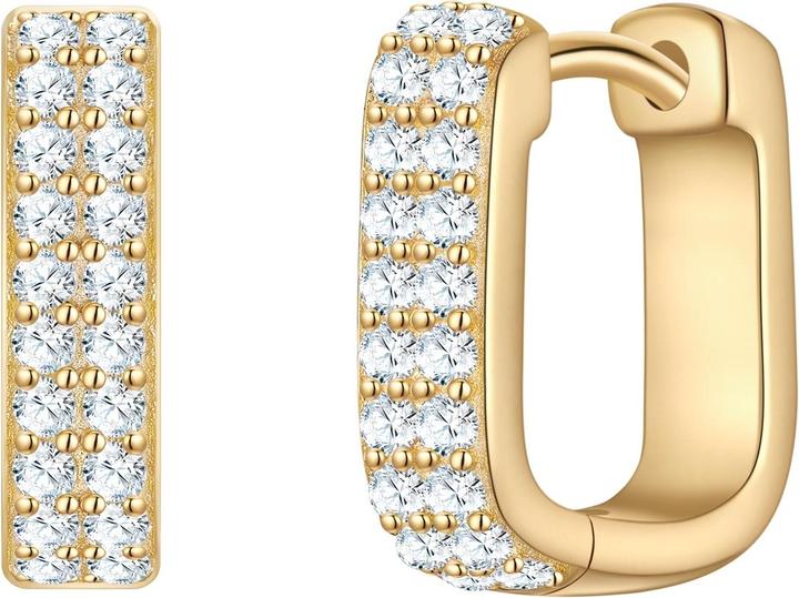 Image du produit Glanzstücke München Creolen Sterling Silber gelbgold Zirkonia weiss - 38258 (Argent sterling 100)