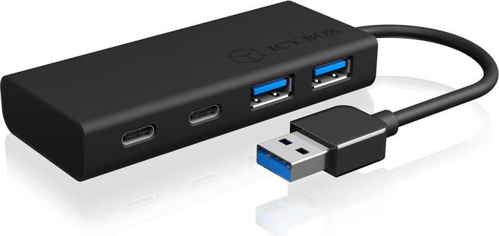 Immagine prodotto Icy Box Hub USB con alloggiamento in alluminio di alta qualità, IB-HUB1457-C31 (USB-A, 4 porte)