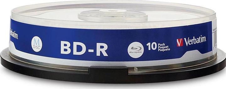 Image du produit Verbatim 1x10 M-Disc BD-R BluRay 25Go 4x Speed Cakebox imprimable (10 x)