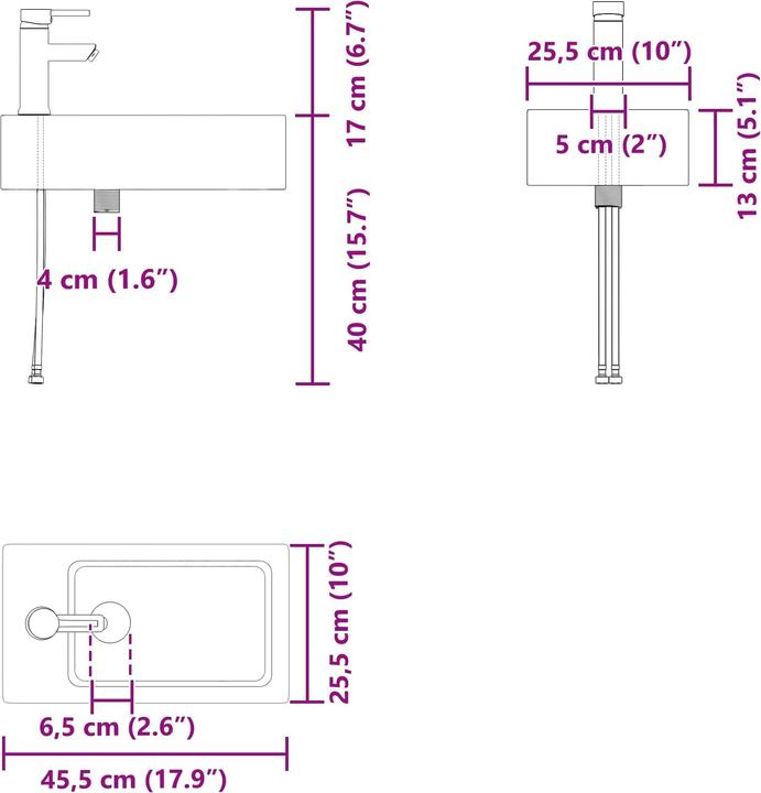 Produktbild vidaXL Badezimmer-Waschtisch