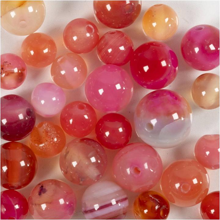 Produktbild Creativ Company Perlen-Set Achatstein Hellrosa, 6-10 mm, Packungsgrösse
