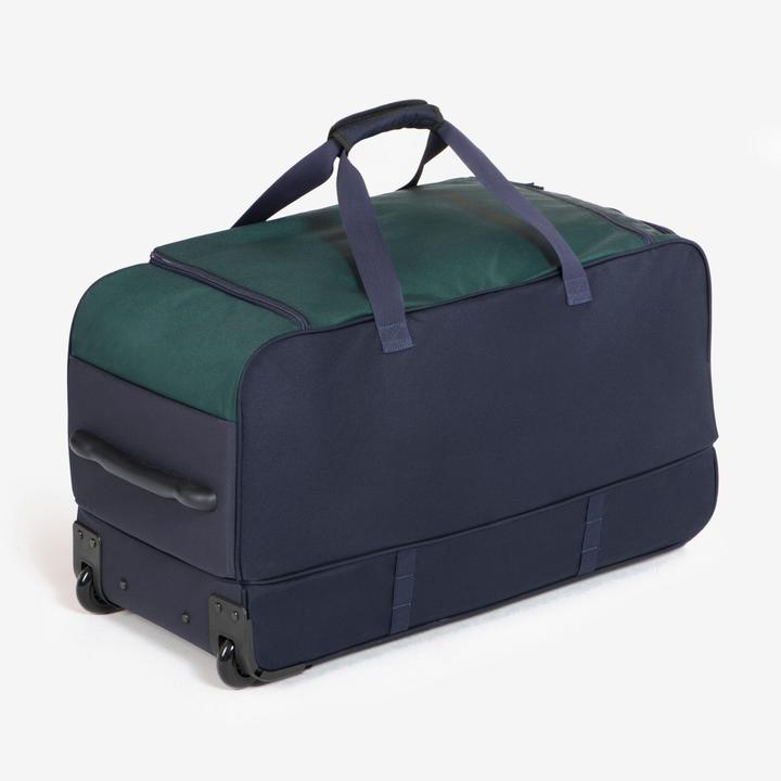 Produktbild Fouganza Transporttasche mit Rollen Trolley Reitzubehör 80 L grün/blau