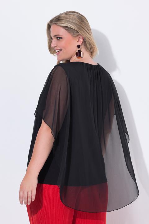 Immagine prodotto Miamoda Maglia in mesh con apertura sulla spalla e top in jersey coprente (42, 44)