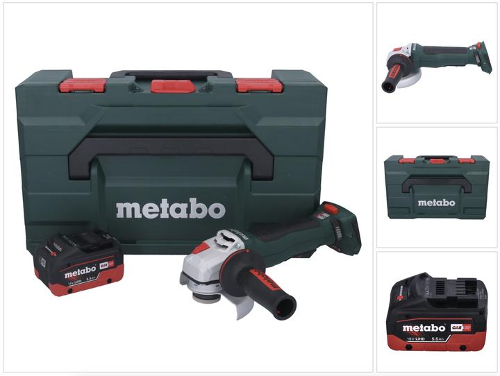 Actual product image Metabo WPB 18 LT BL 11-125 Quick Battery angle grinder 18 V 125 mm Brushless + 1x battery 5.5 Ah + meta (125 mm)