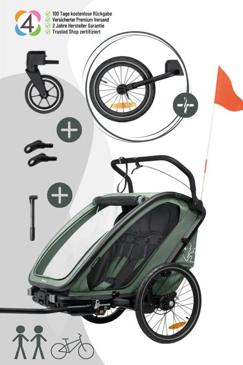 Actual product image Hauck 3in1 Fahrradanhänger Bike N Walk Duo für