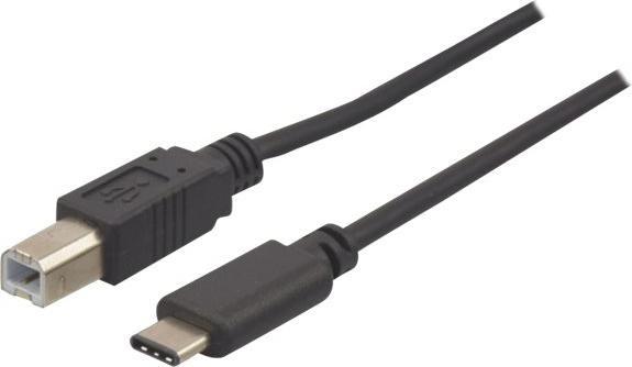 Produktbild Exertis Connect USB 2.0 Kabel, USB St. C / USB St. B, schwarz, 1,0 m Kabel USB Type-C 2.0 Stecker > USB 2.0 B Stecke (1 m, USB 2.0)