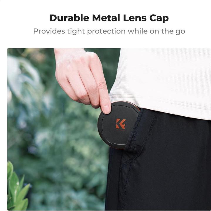 Actual product image K&F Concept 67mm MCUV+CPL Lens Filter Kit + Metal Caps, HD, Waterproof, Anti-Scratch, Green Coated Nano-X Series (67 mm, Polarizing filter, UV filter)