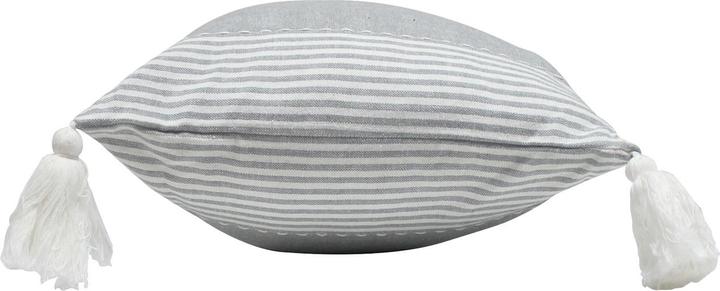 Image du produit Casativo Coussin décoratif à rayures et pompons (30 x 50 cm)