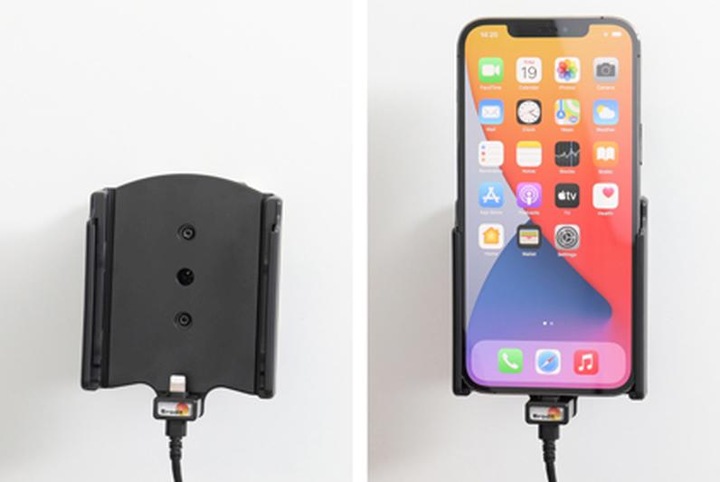 Actual product image Brodit Holder active Apple iPhone 12 Pro Max with USB cable