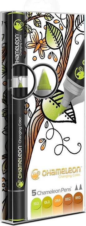 Chameleon Aquarellfarbstifte Brushpens Erdtöne, 5 Stück (5x)