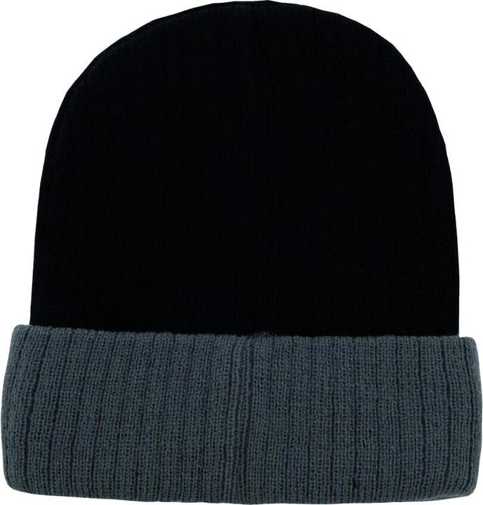 Actual product image Korntex Strickmütze „Metz“ - Hauptfarbe Schwarz, Umschlag in Grau