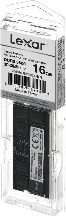 Produktbild Lexar Pamięć do notebooka DDR5 SODIMM 16GB(1*16GB)/5600 CL46 (1 x 16GB, 5600 MHz, DDR5-RAM, SO-DIMM)
