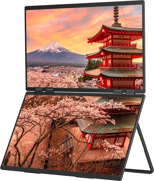 Immagine prodotto Japannext 60,5cm JN-DMD-IPS238F-C4 Dual-Monitor M-Touch FHD (1920 x 1080 pixel, 23.80")