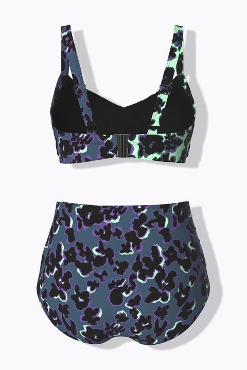 Produktbild Ulla Popken Bikini, Fleckenmuster, Softcups, drapiert, recycelt (58)