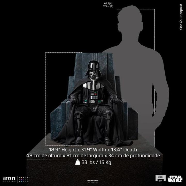 Actual product image Iron Studios Star Wars Legacy Replica 1/4 Darth Vader on Throne