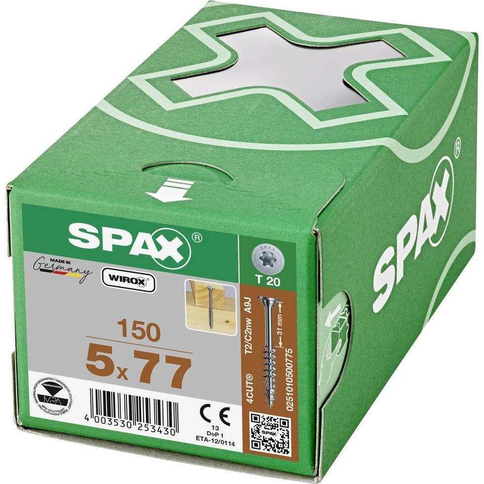 Thumbnail - Spax, Schrauben, Tellerkopfschraube flach 5,0 x 77 mm 150 Stk. ( 0251010500775 ) Teilgewinde Torx T-STAR plus (150 Schra...