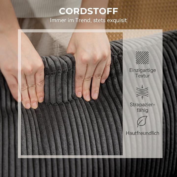 Actual product image Homcom Ecksofa Polyester, Schaumstoff Dunkelgrau (Corner sofa)