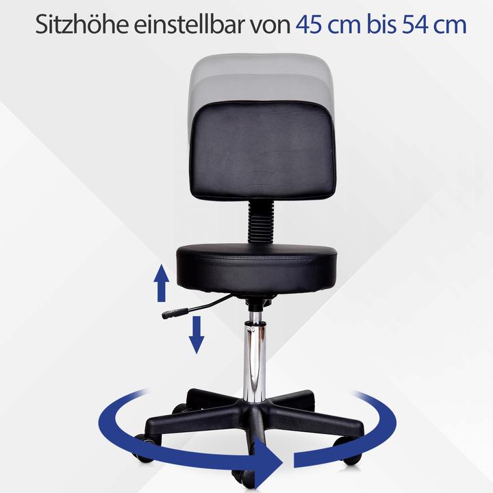Image du produit Homcom Tabouret à roulettes