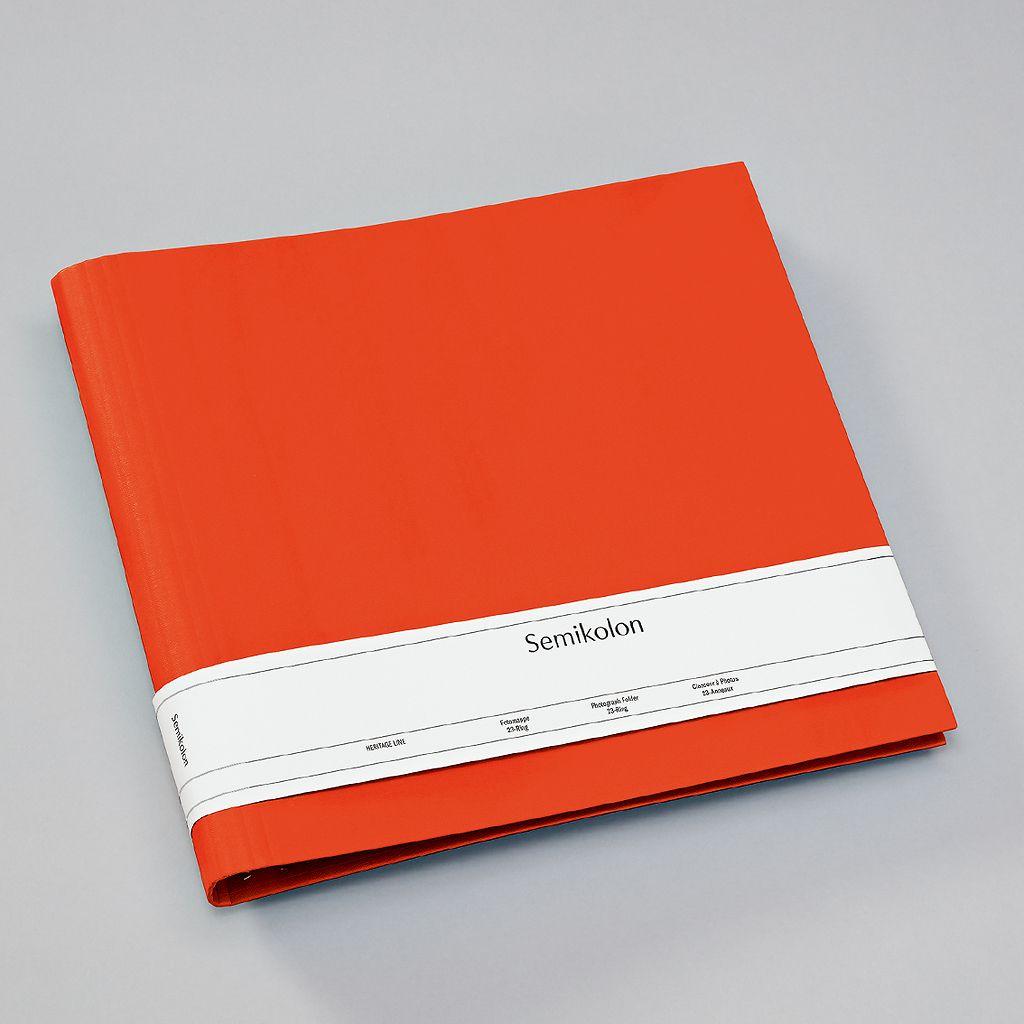 Thumbnail - Semikolon, Fotoalbum, FOTORINGBUCH 35x32 ORANGE LEER (32 x 35 cm)