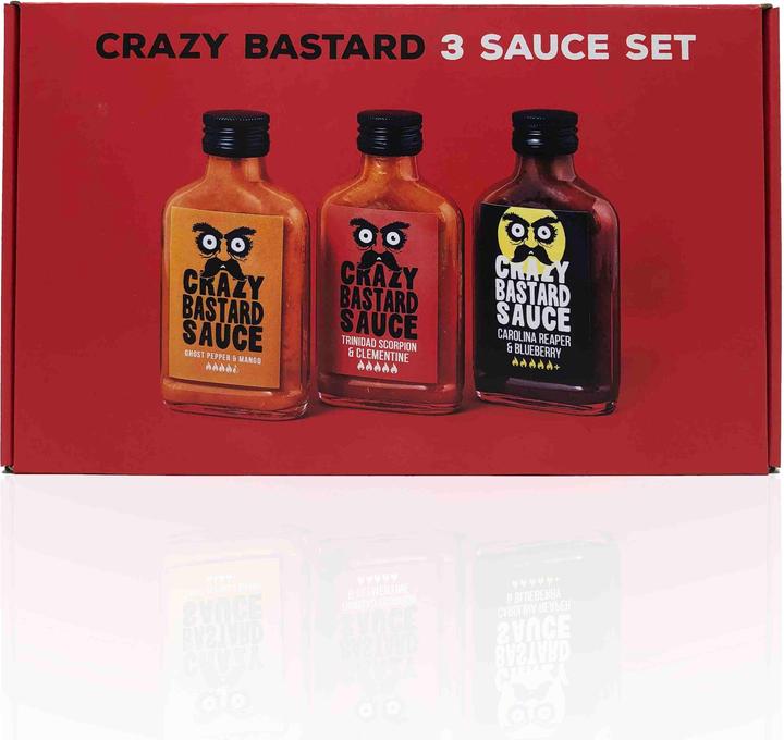 Immagine prodotto Crazy Bastard Sauce Set di 3 salse piccanti (3 x 100 ml) - Salsa piccante (860 g)