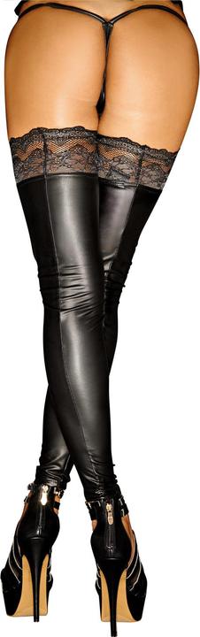 Produktbild Noir Handmade Wetlook Strümpfe halterlos (XL)