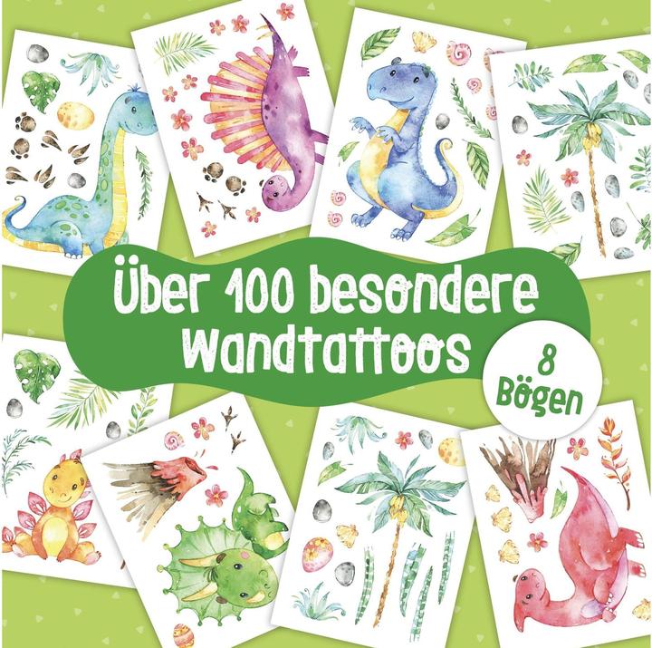 Actual product image Papierdrachen Wall tattoos - dinosaurs - set 5 (22 x 30 cm)